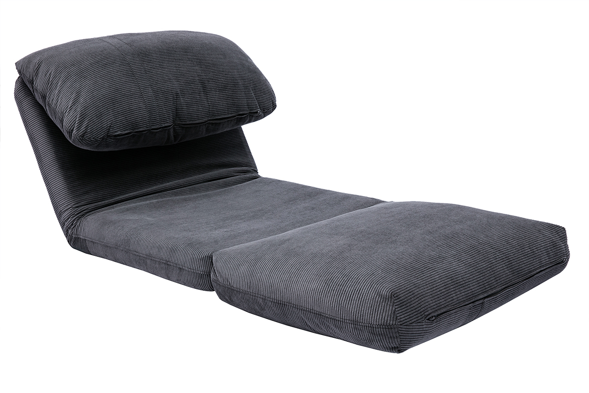 Silln cama de 1 plaza pana gris oscuro SPENCER