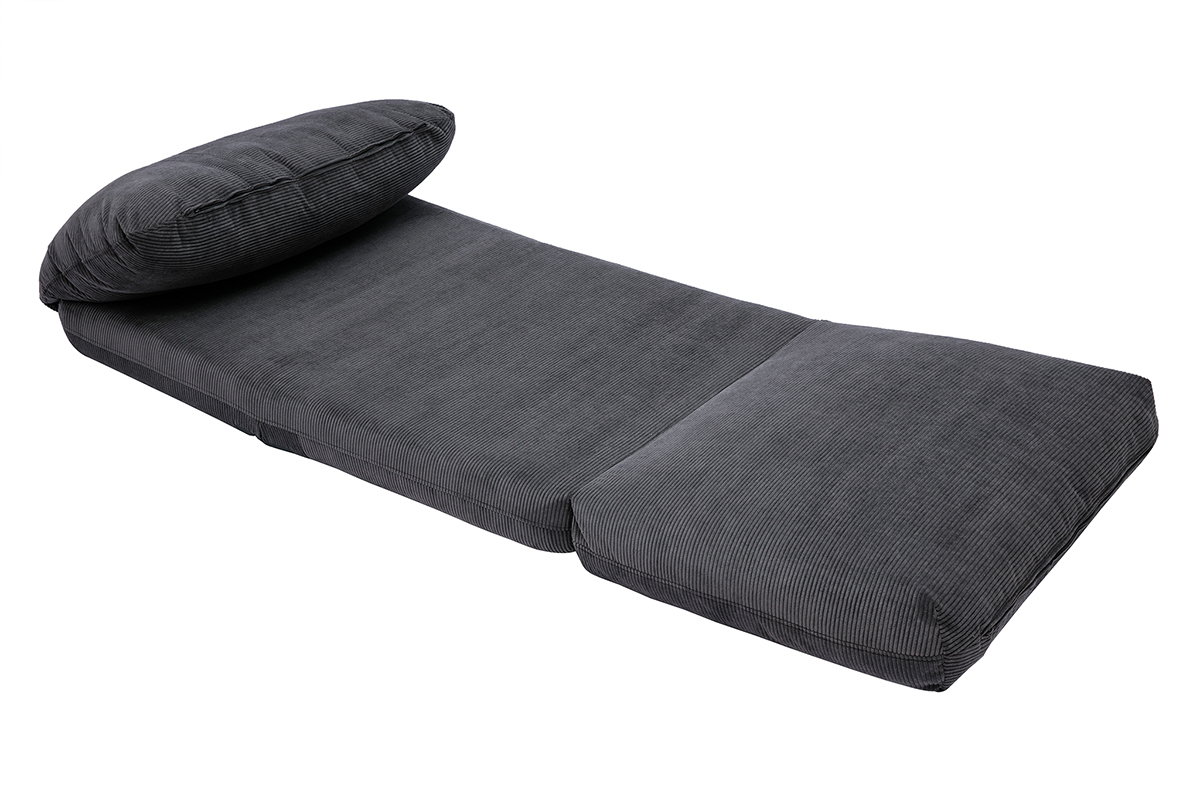 Silln cama de 1 plaza pana gris oscuro SPENCER