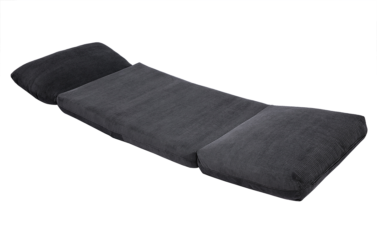 Silln cama de 1 plaza pana gris oscuro SPENCER