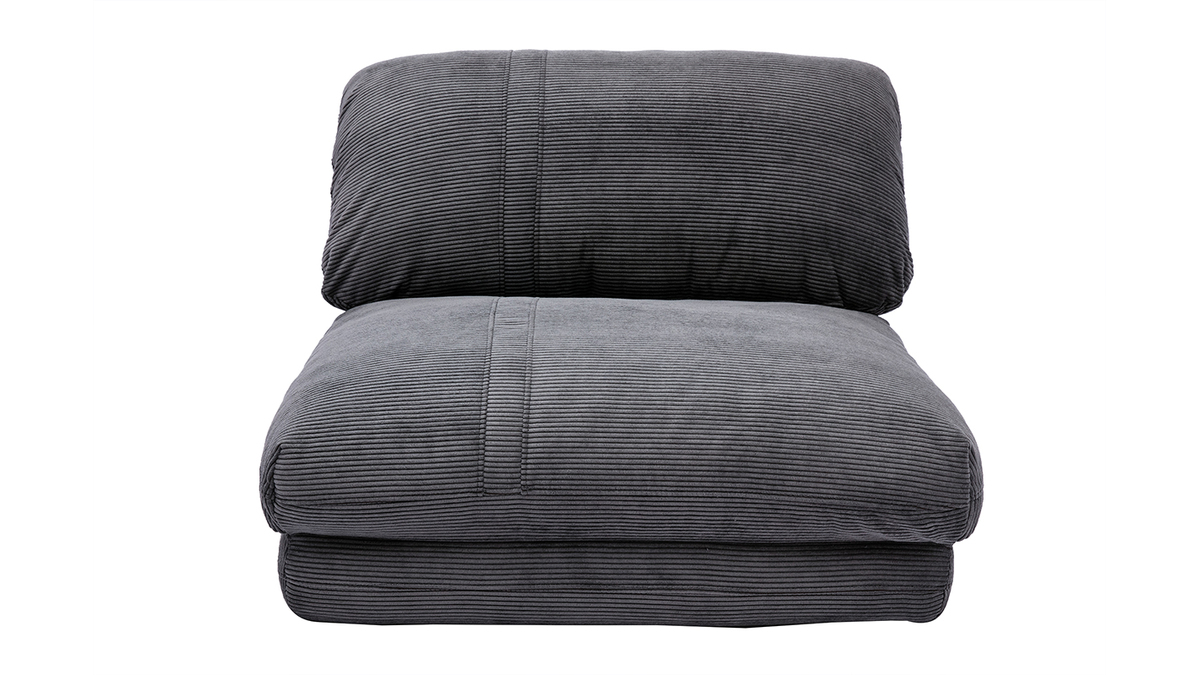 Silln cama de 1 plaza pana gris oscuro SPENCER