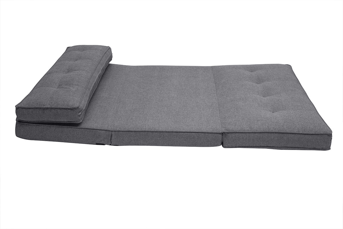 Silln cama de 2 plazas convertible en tela gris SALLY