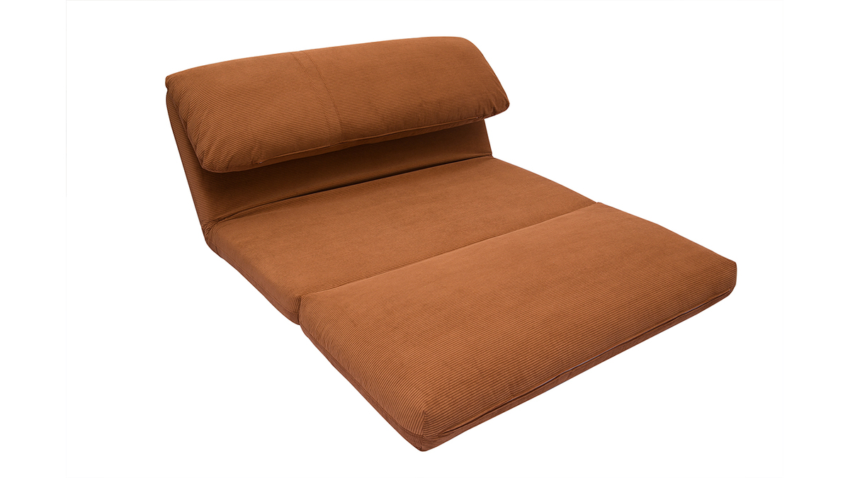 Silln cama de 2 plazas de pana terracota SPENCER