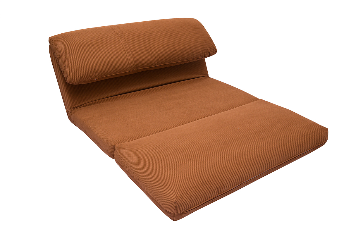 Silln cama de 2 plazas de pana terracota SPENCER