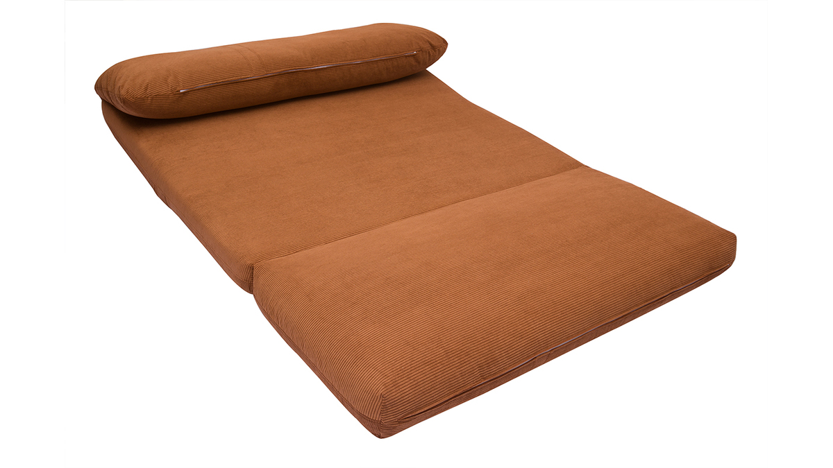 Silln cama de 2 plazas de pana terracota SPENCER