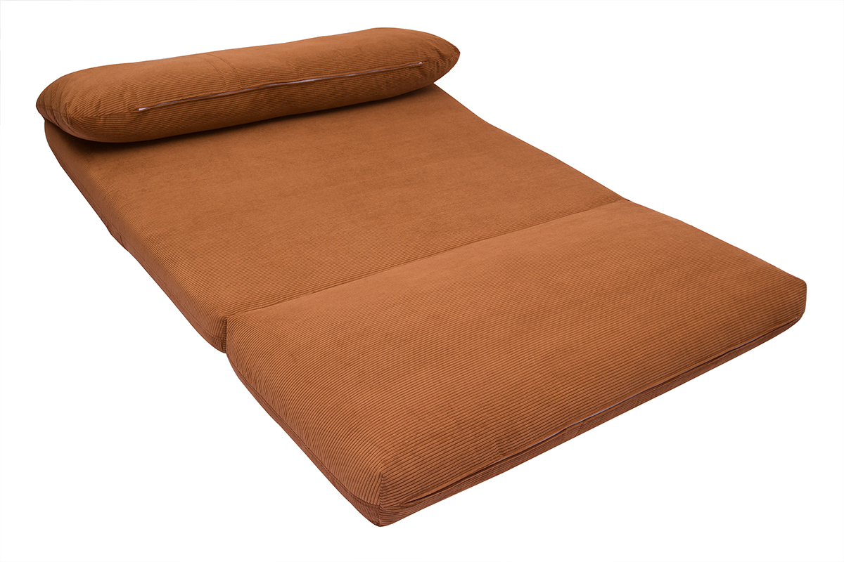 Silln cama de 2 plazas de pana terracota SPENCER