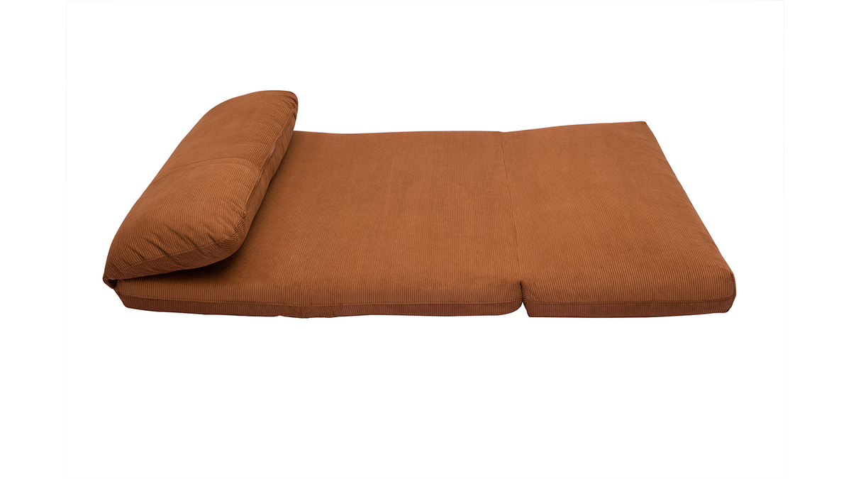 Silln cama de 2 plazas de pana terracota SPENCER