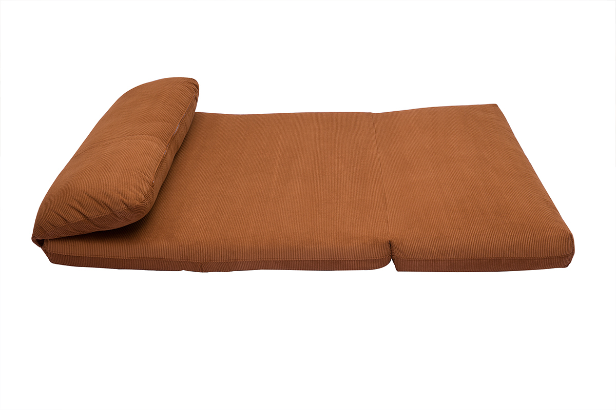 Silln cama de 2 plazas de pana terracota SPENCER