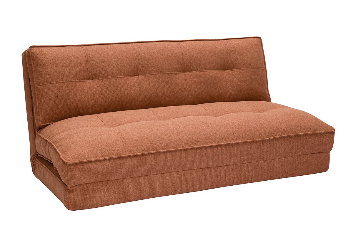 Silln de 2 plazas convertible en tela terracota SALLY