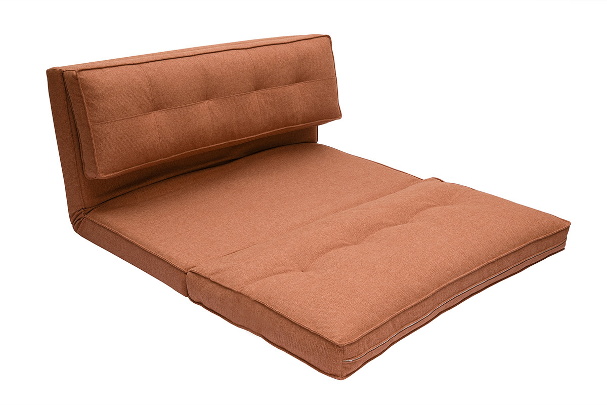 Silln de 2 plazas convertible en tela terracota SALLY