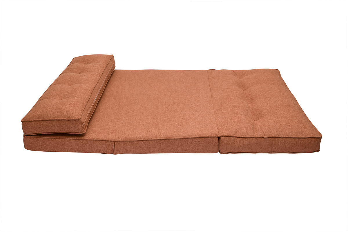 Silln de 2 plazas convertible en tela terracota SALLY