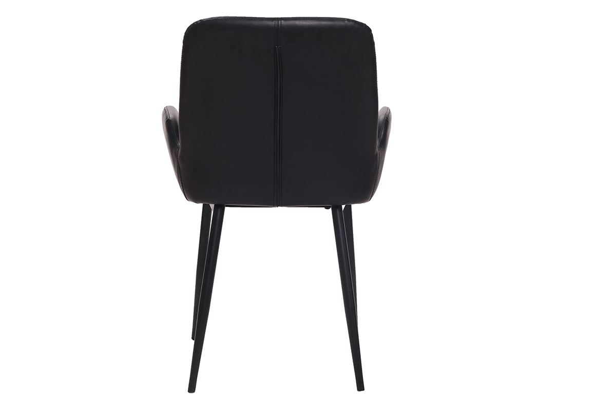 Sillones vintage negros con patas metal negro (lote de 2) TIKA