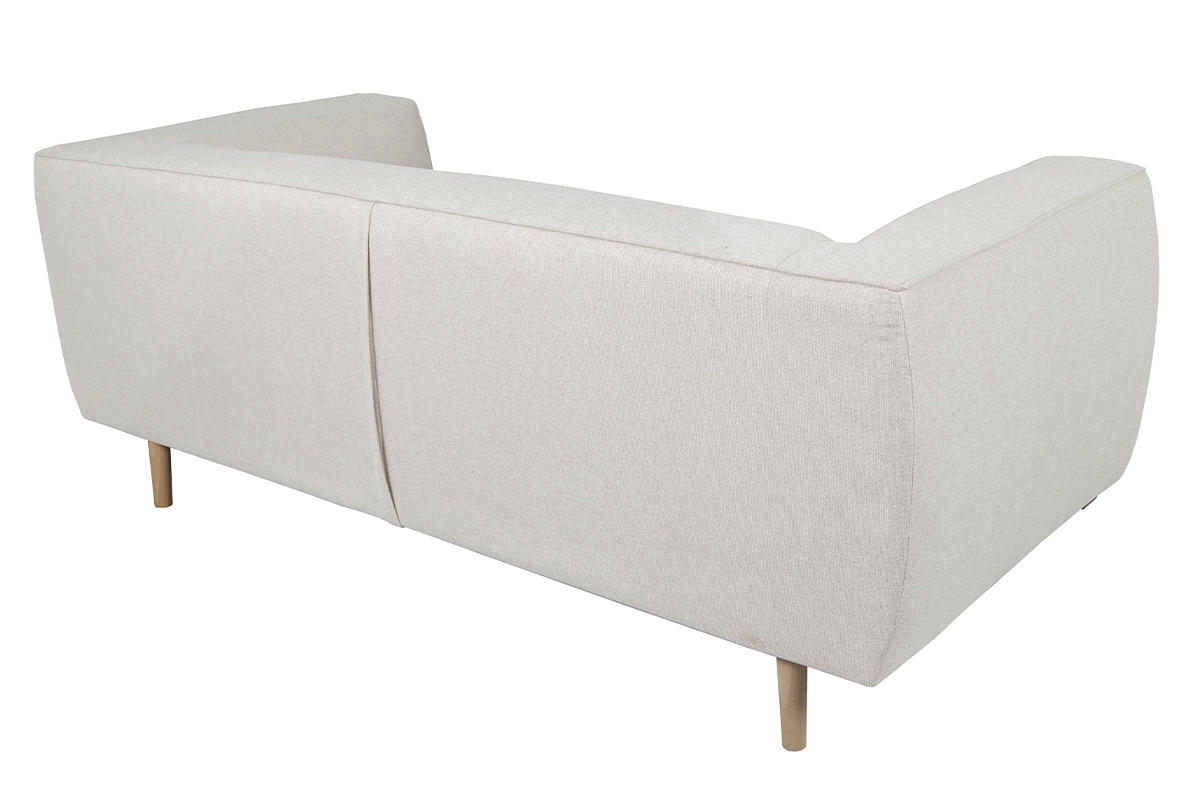 Sof 2-3plazas nrdico de tela beige y madera MORRIS