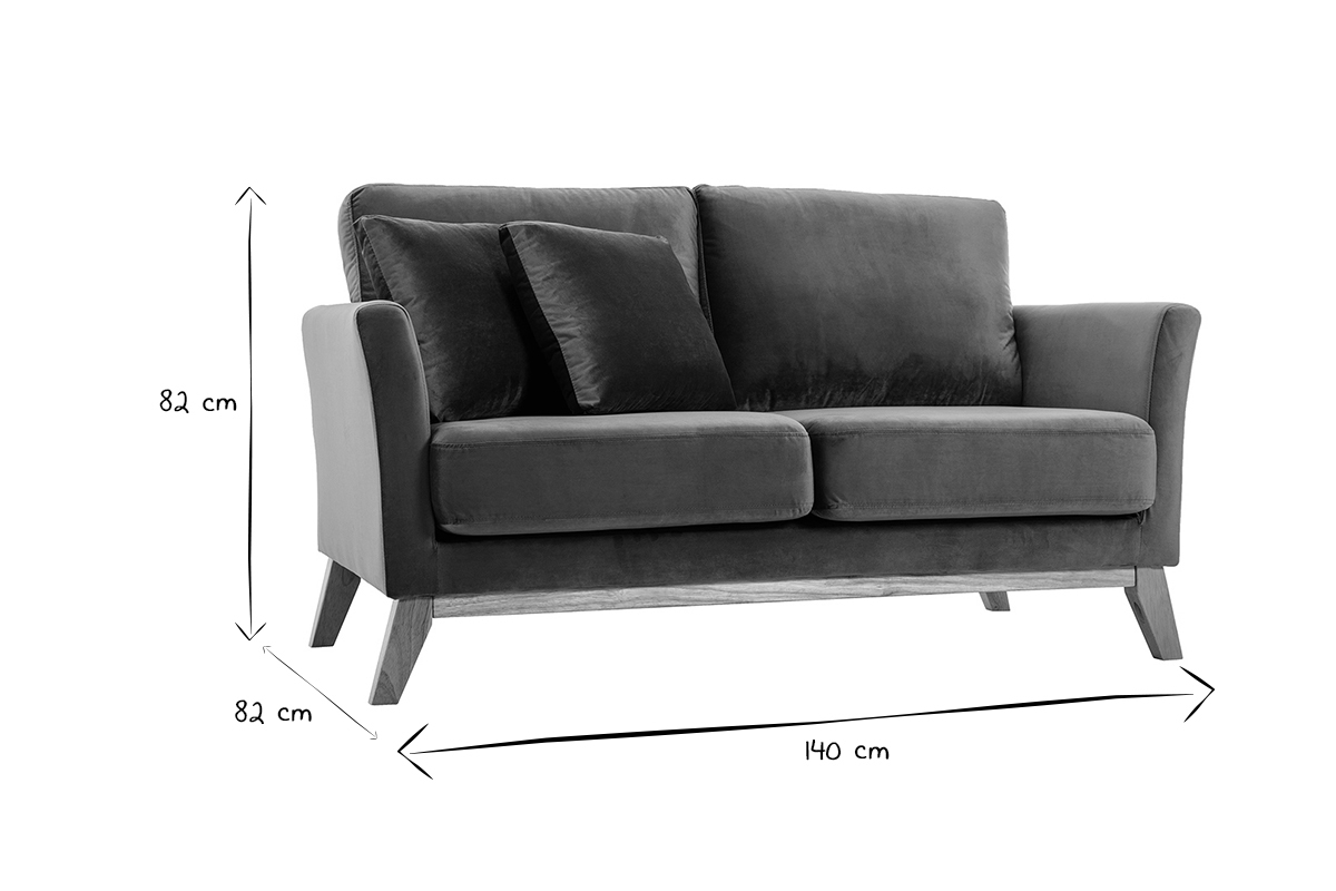 Sof 2plazas nrdico desenfundable de terciopelo burdeos OSLO