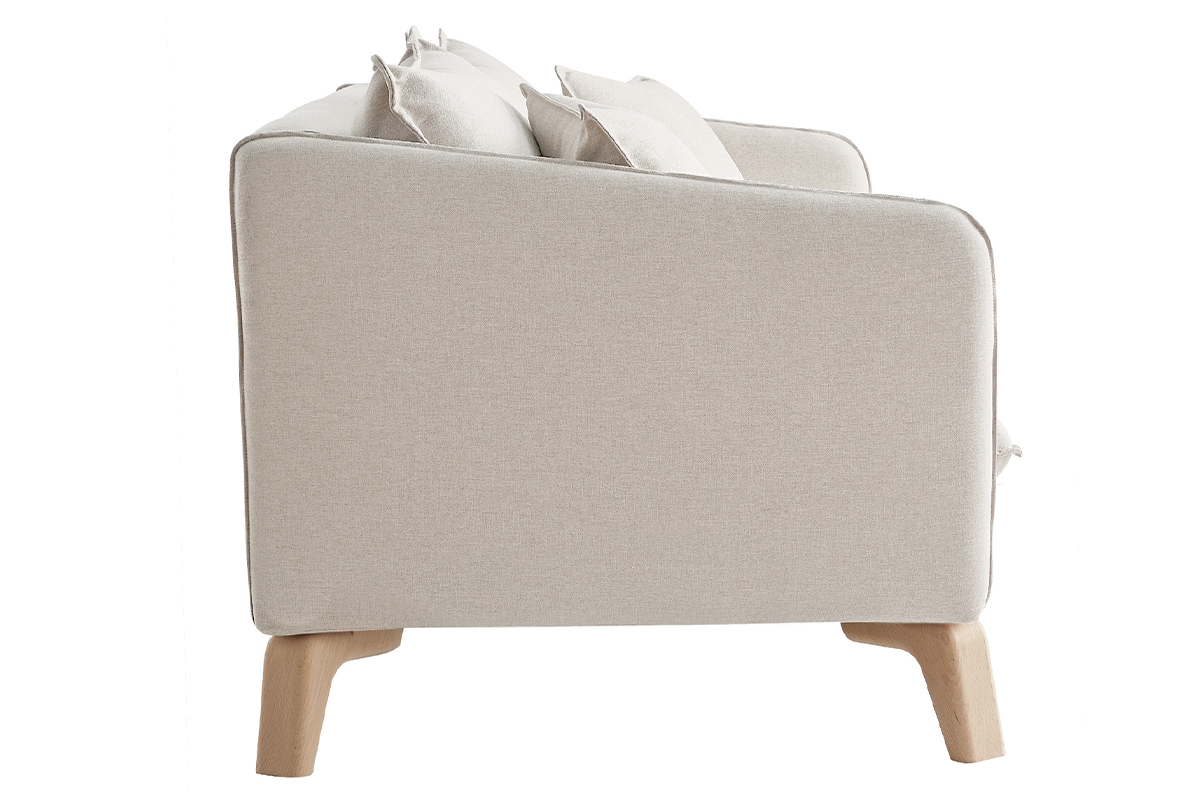 Sof 3 plazas materiales ecolgicos de tela beige claro FOREST