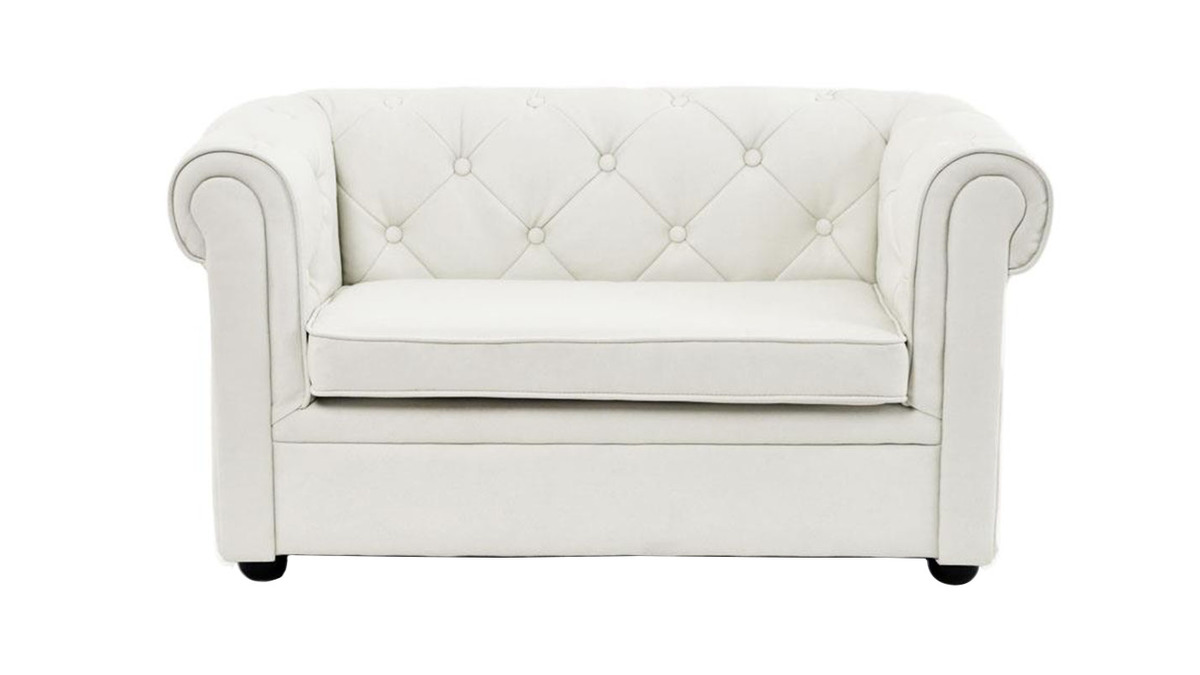 Sof BABY CHESTERFIELD  2 plazas de color blanco