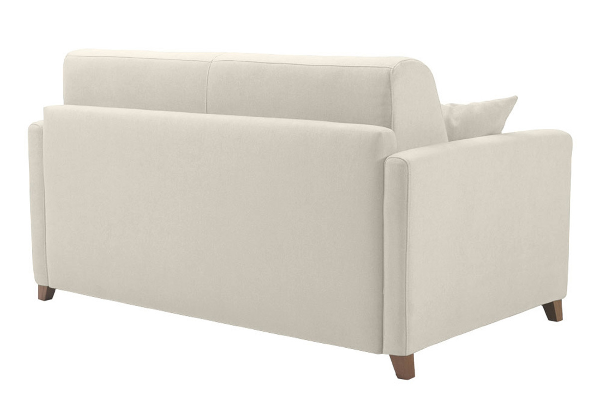 Sof cama 2-3 plazas nrdico beige y madera clara con colchn de 13 cm SKANDY