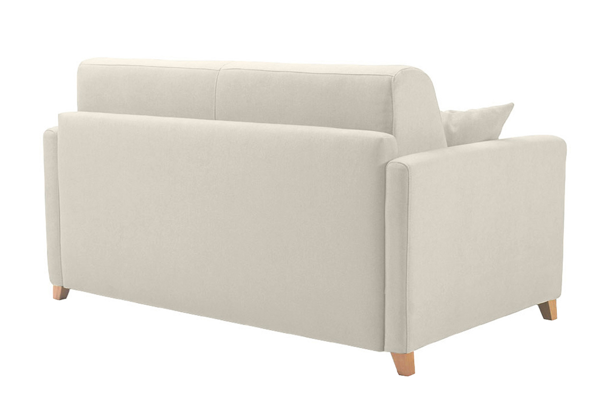 Sof cama 2-3 plazas nrdico beige y madera clara con colchn de 13 cm SKANDY