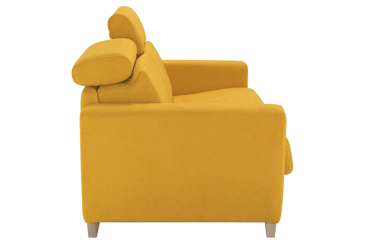 Sof cama 3 plazas con reposacabezas regulables amarillo con colchn de 13 cm GOYA