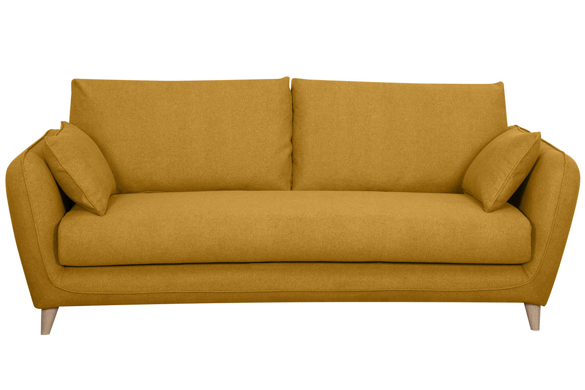 Sof cama 3plazas nrdico amarillo comino con colchn de 10cm CREEP