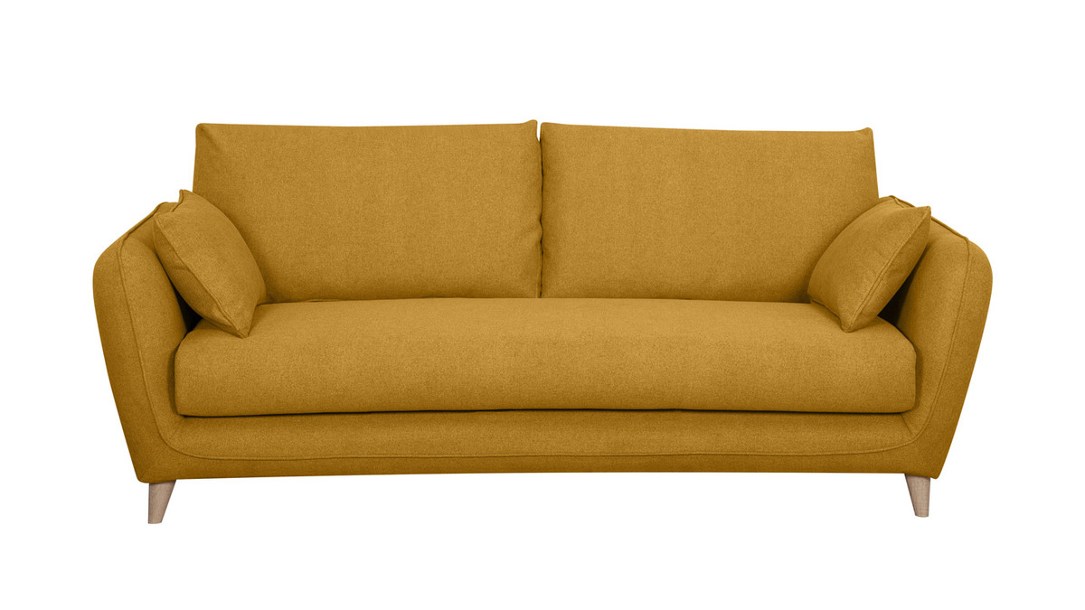 Sof cama 3plazas nrdico amarillo comino con colchn de 10cm CREEP