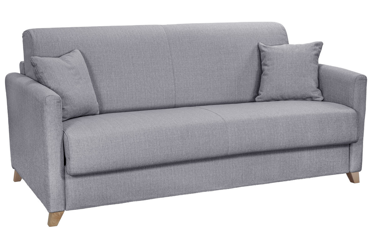 Sof cama 3plazas nrdico gris claro con colchn de 18cm SKANDY