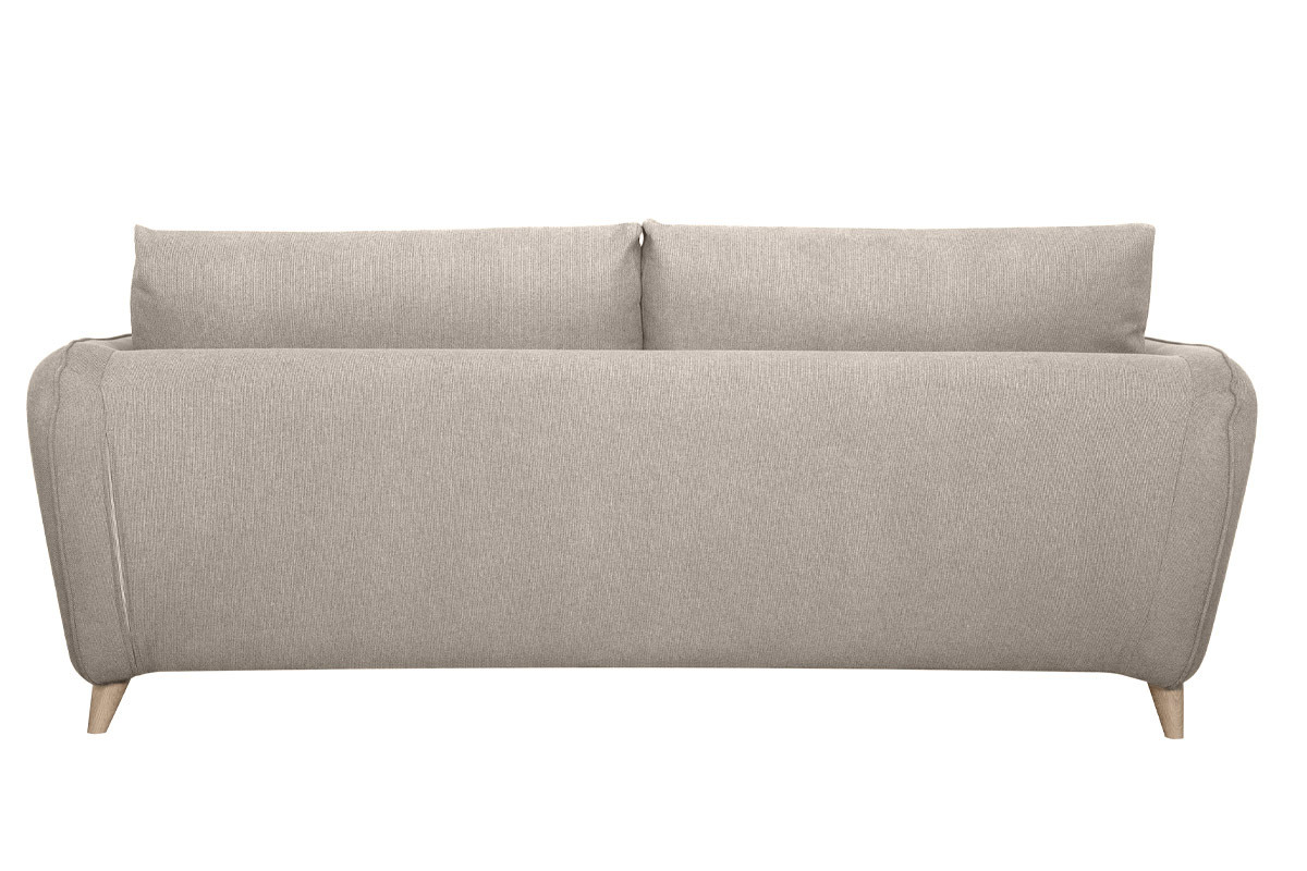 Sof cama 3plazas nrdico de tela beige natural con colchn de 10 cm CREEP