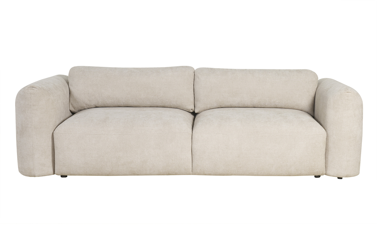 Sof cama 4 plazas con canap de terciopelo chenilla beige CRUSH