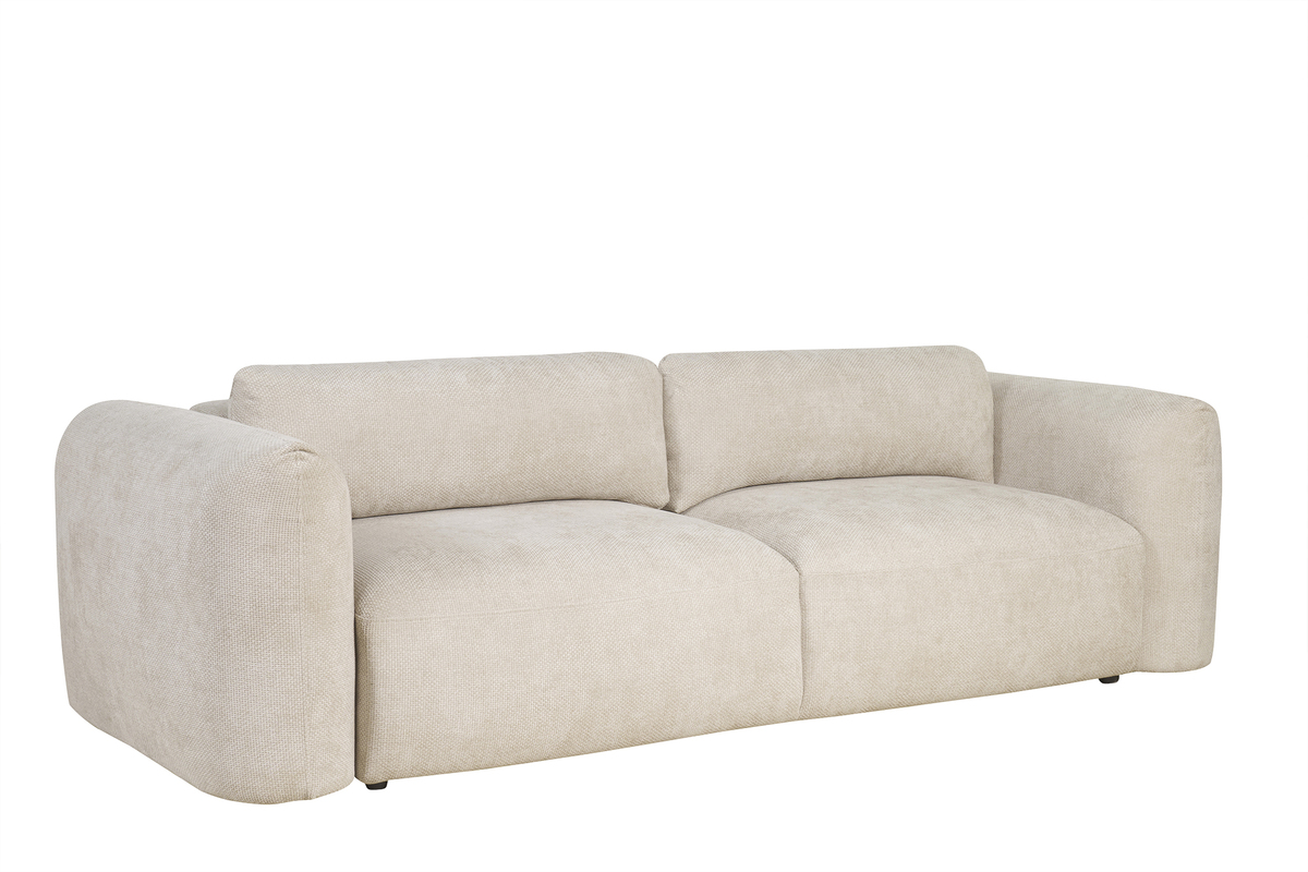 Sof cama 4 plazas con canap de terciopelo chenilla beige CRUSH