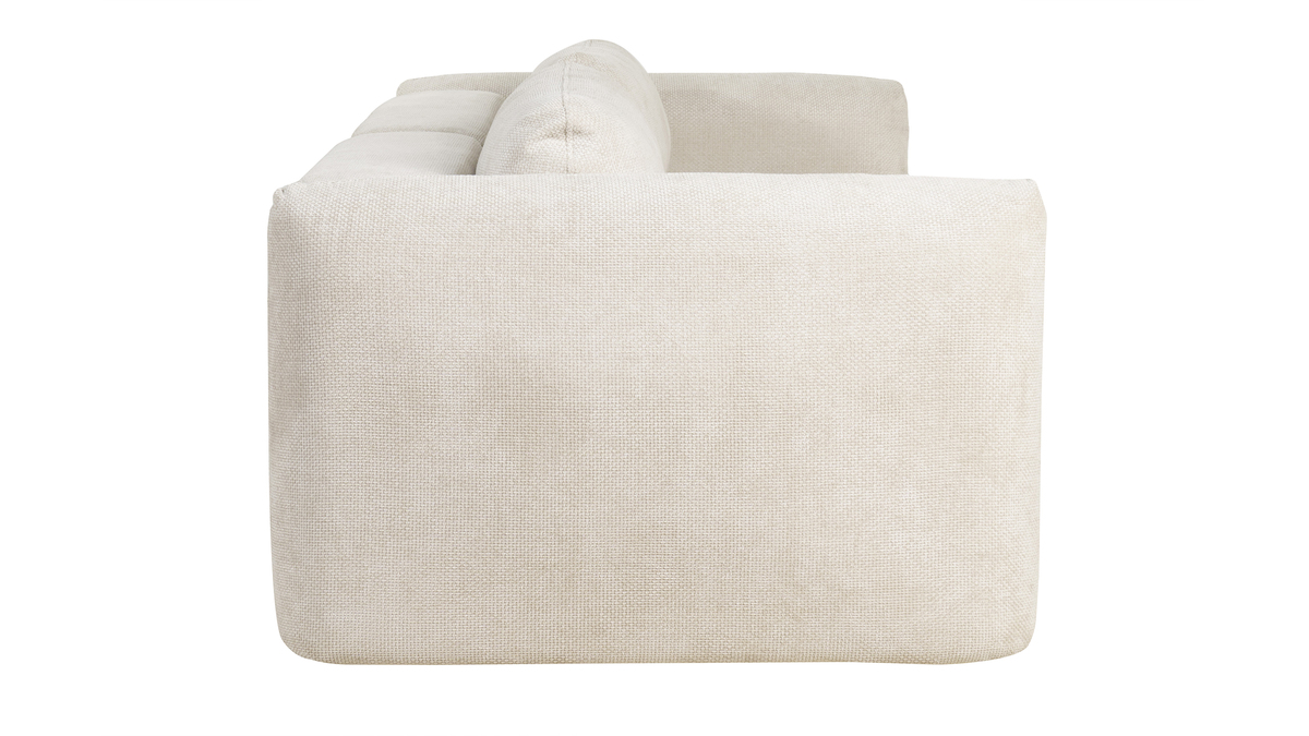 Sof cama 4 plazas con canap de terciopelo chenilla beige CRUSH