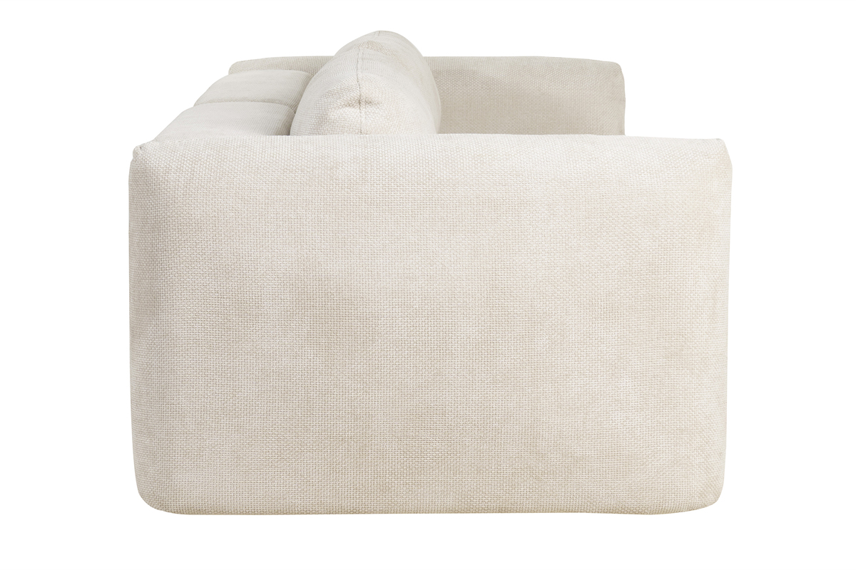 Sof cama 4 plazas con canap de terciopelo chenilla beige CRUSH