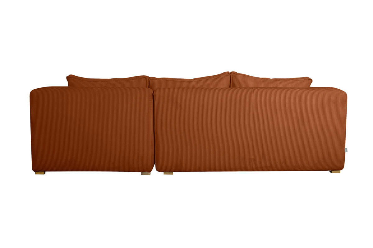 Sof chaise longue a la derecha de diseo de pana color terracota 3-4 plazas - PANAM