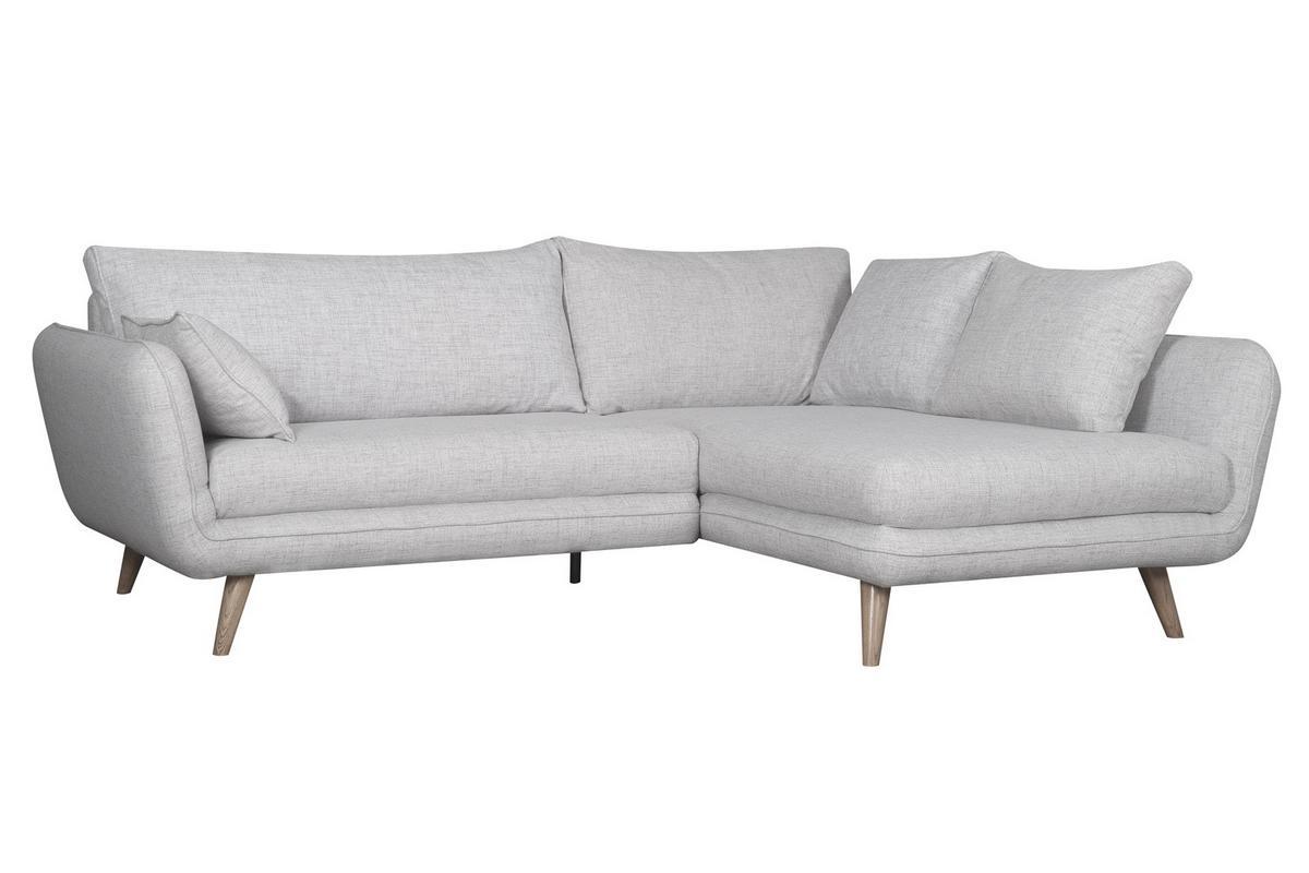 Sof chaise longue a la derecha estilo nrdico 3/4plazas gris claro jaspeado CREEP