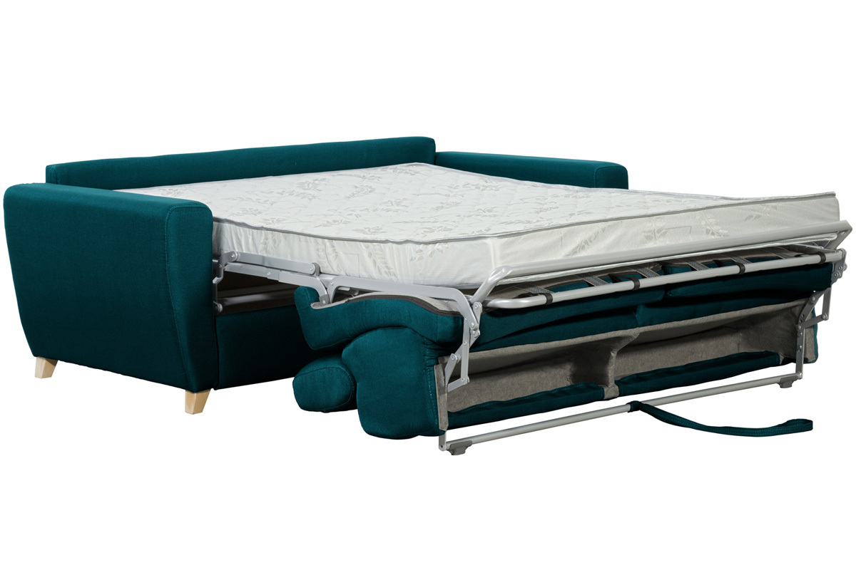 Sof convertible 3 plazas 140נ190cm azul pavo real GOYA