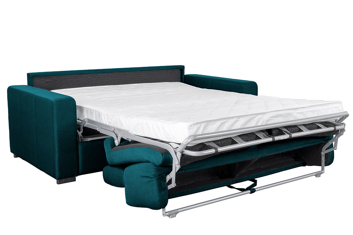 Sof convertible 3 plazas con reposacabezas ajustables azul petrleo NORO