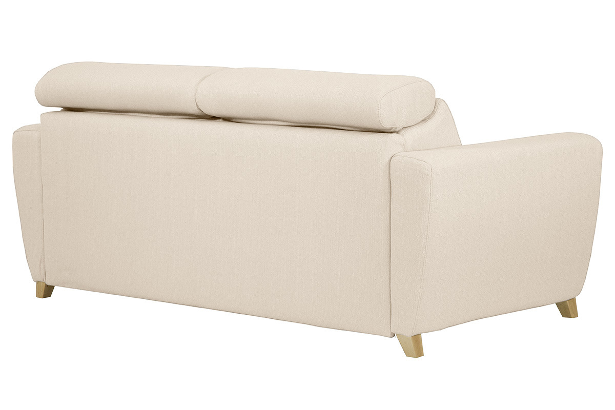 Sof convertible 3 plazas con reposacabezas ajustables  beige GOYA