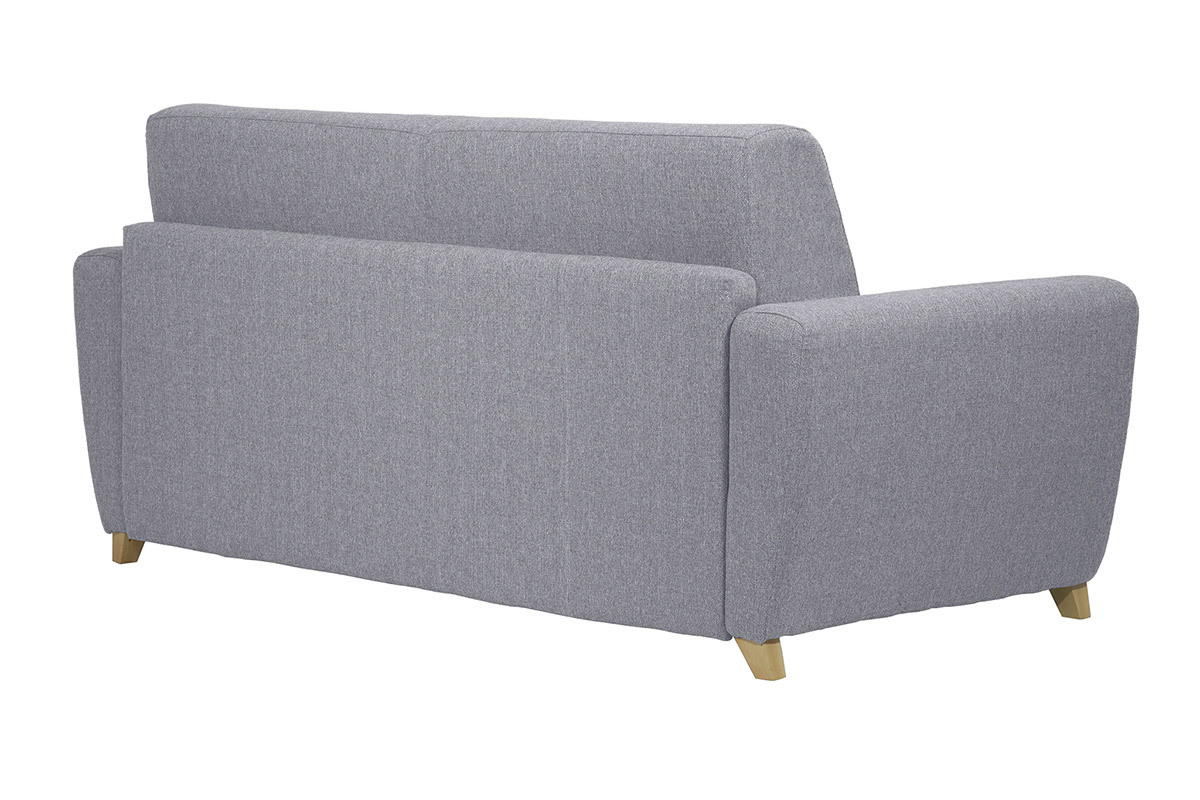 Sof convertible nrdico gris claro y madera GRAHAM