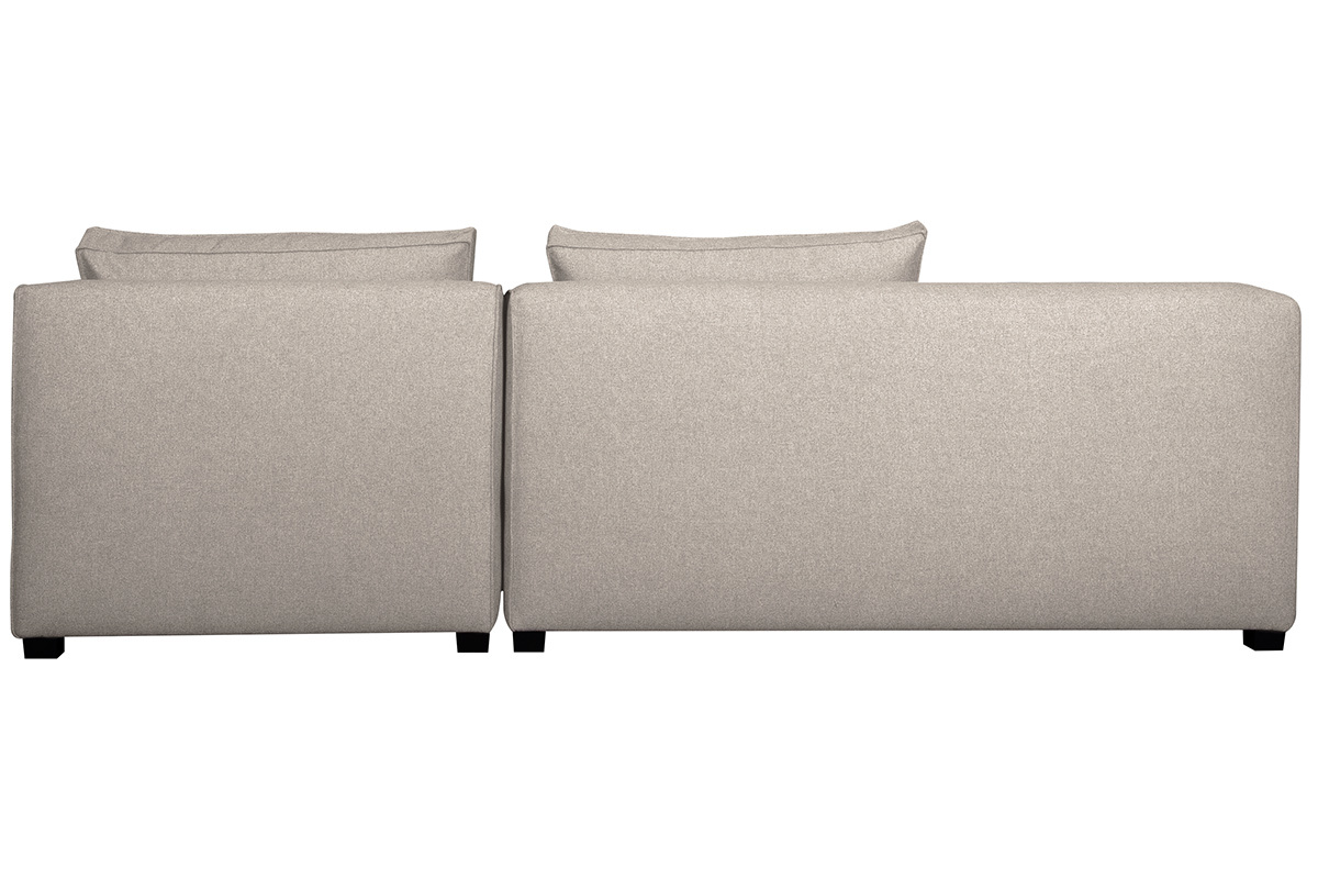 Sof de esquina izquierda modulable en tejido beige PLURIEL