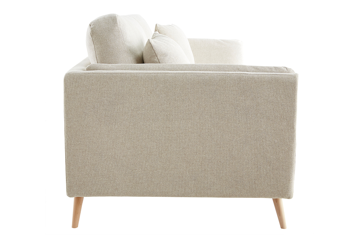 Sof moderno 3plazas de tela beige natural VOGUE