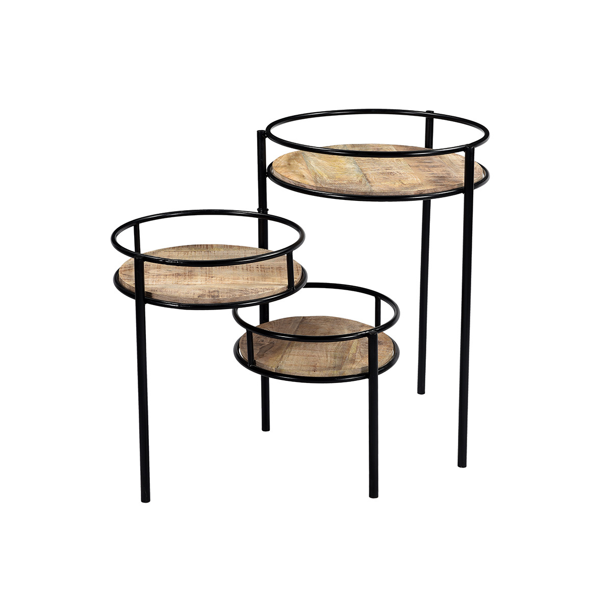 Soporte para plantas modulable en metal y mango THREE