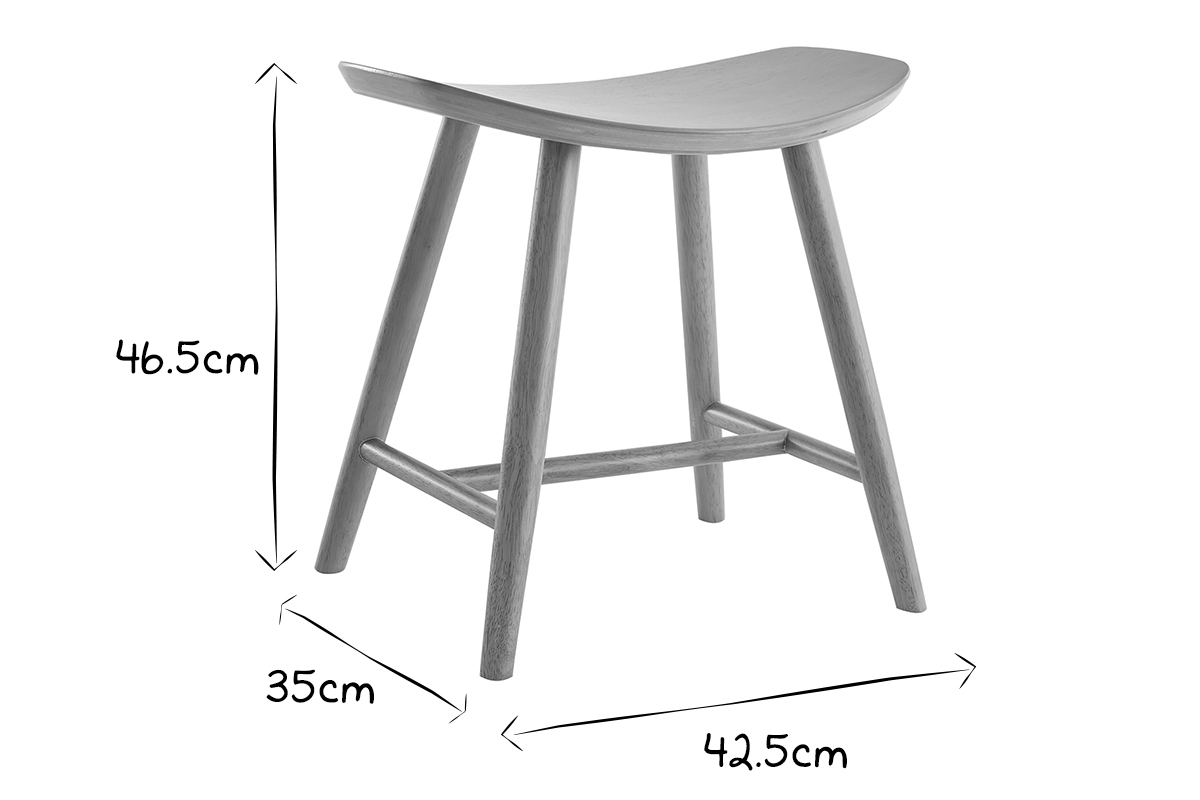 Taburete bajo de madera clara 46,5cm DEMORY