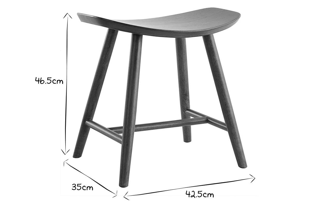 Taburete bajo de nogal 46,5cm DEMORY