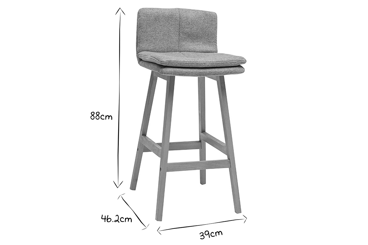 Taburete de bar de tela de terciopelo texturizado terracota y madera (paquete de 2) JOAN