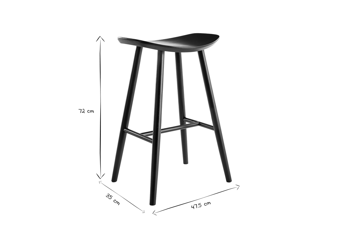 Taburete de bar moderno nogal 72cm DEMORY