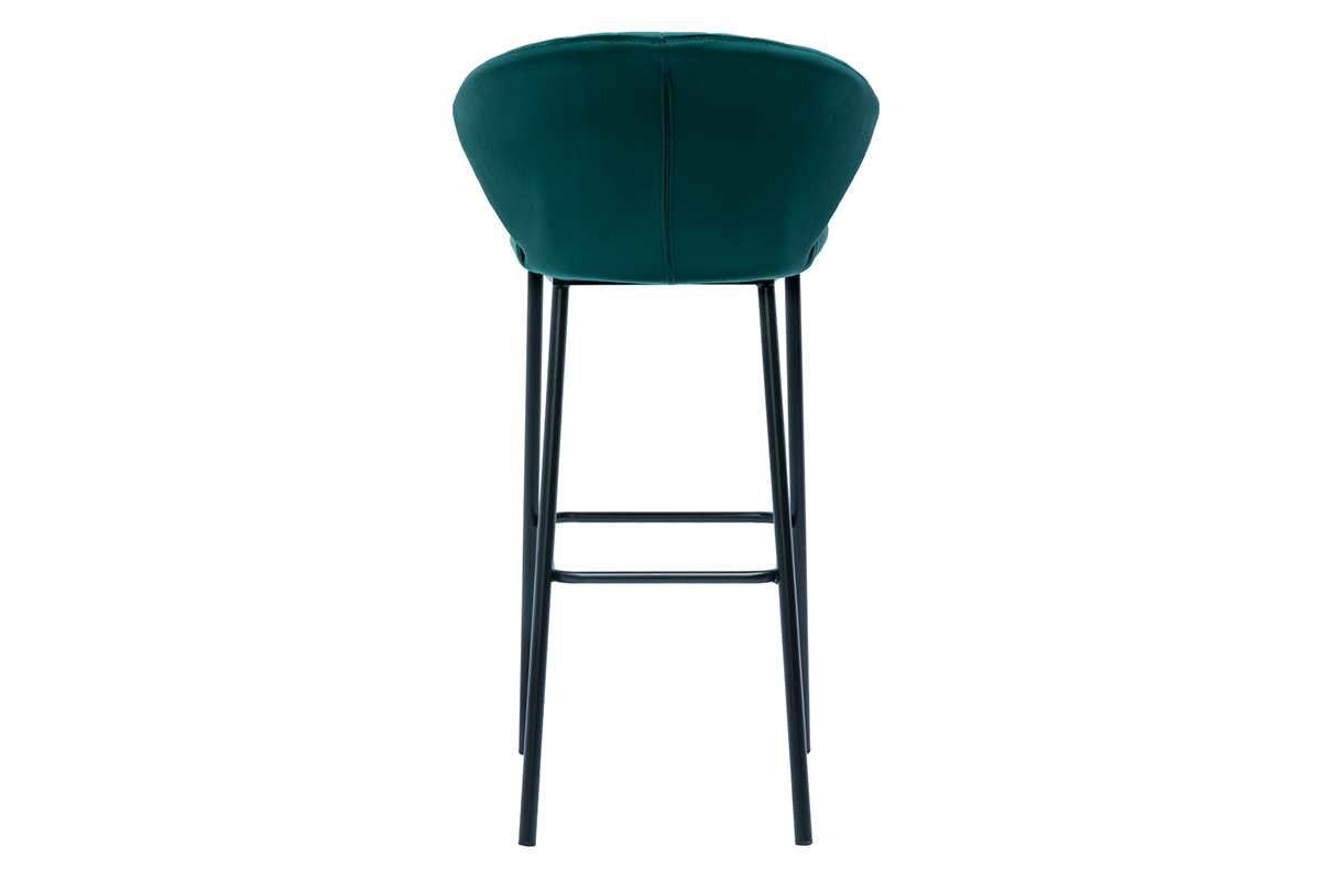 Taburete de bar moderno terciopelo azul petrleo 78 cm DALLY