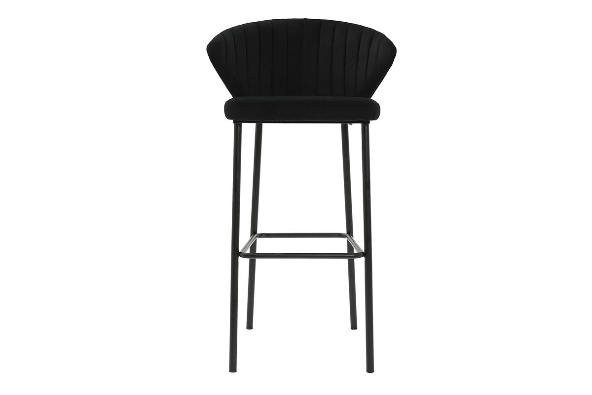 Taburete de bar moderno terciopelo negro 78 cm DALLY