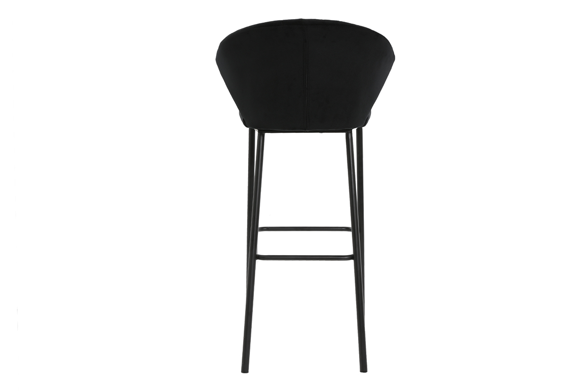 Taburete de bar moderno terciopelo negro 78 cm DALLY