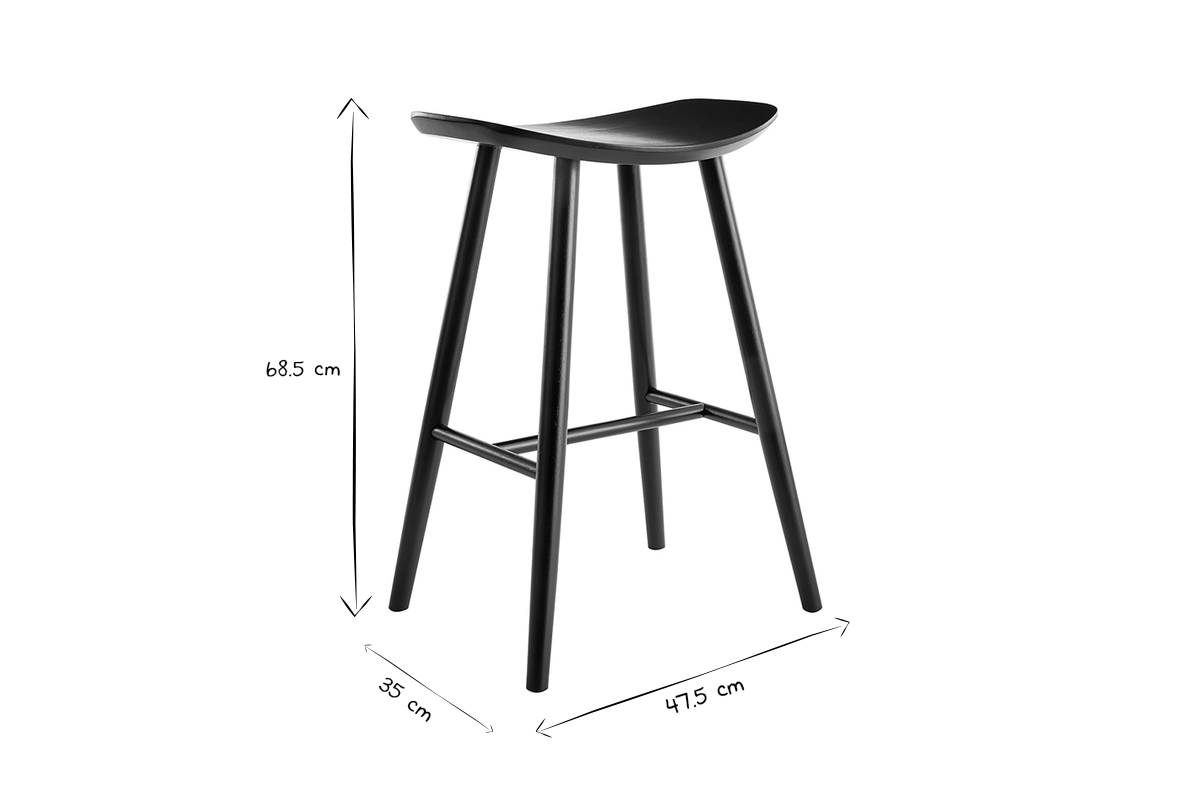 Taburete de bar nogal 65 cm DEMORY