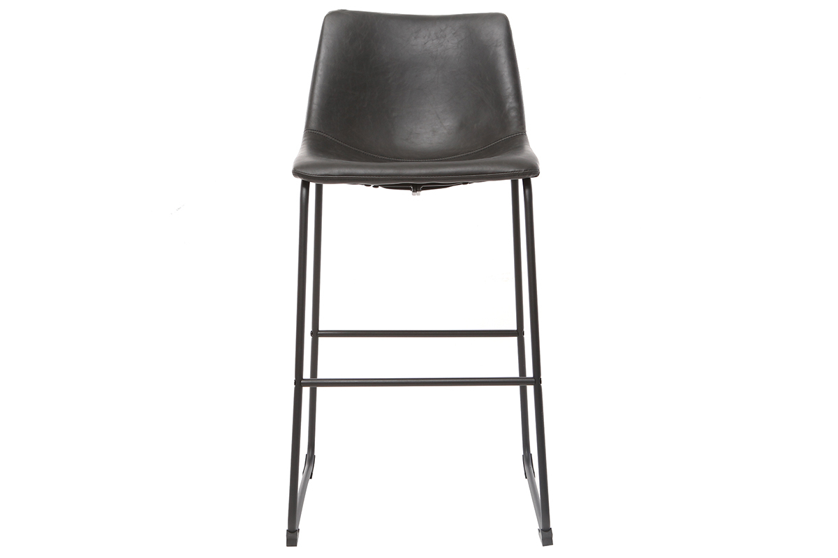 Taburete de bar vintage PU negro 73cm lote de 2 NEW ROCK