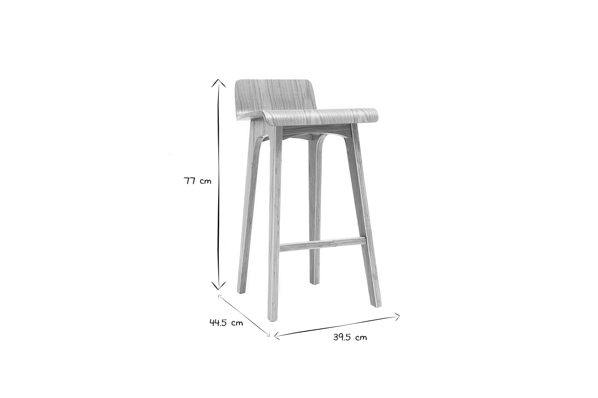 Taburete / Silla de bar escandinavo 65cm fresno BALTIK