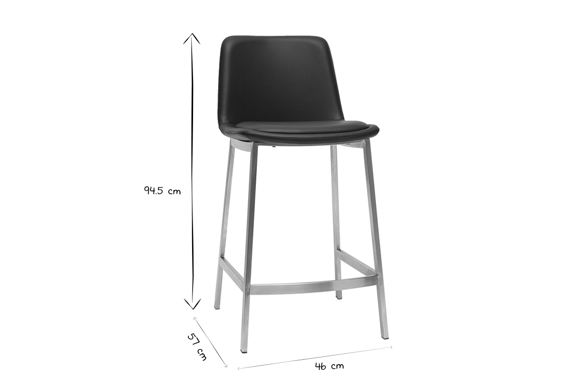 Taburetes de bar modernos negros 66 cm (lote de 2) ARSENE